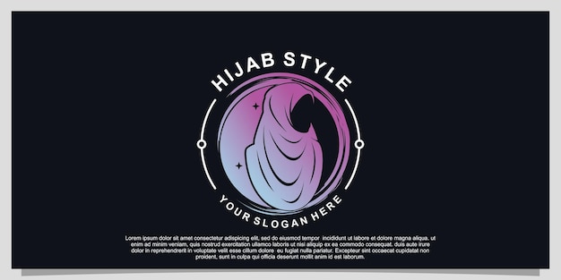 Hijab style logo design for hijab or scarf fashion muslimah with unique concept Premium Vector Part 3