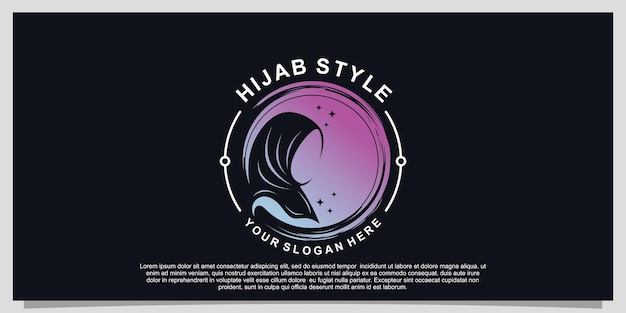 Hijab style logo design for hijab or scarf fashion muslimah with unique concept Premium Vector Part 6