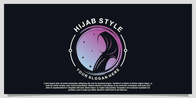 Hijab style logo design for hijab or scarf fashion muslimah with unique concept Premium Vector Part 8