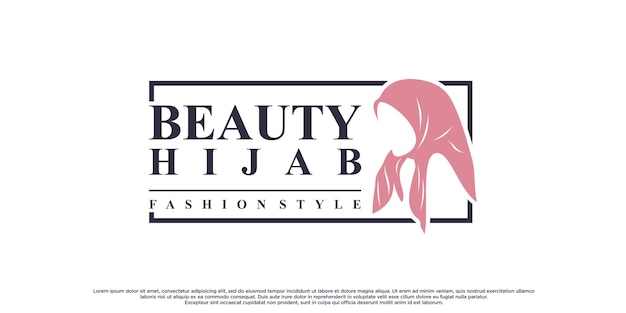 Hijab women logo design with creative concept and business card tamplate