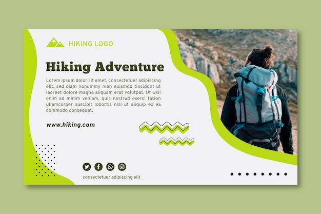 Hiking adventure banner template