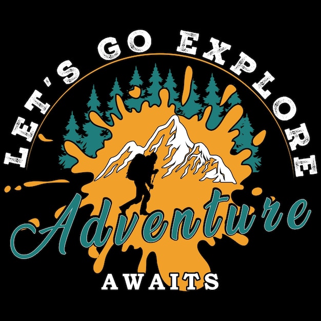 Vector hiking adventure t shirt designs vector