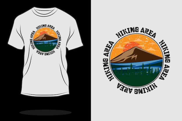 Hiking area retro t shirt design