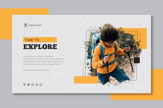 Hiking banner template