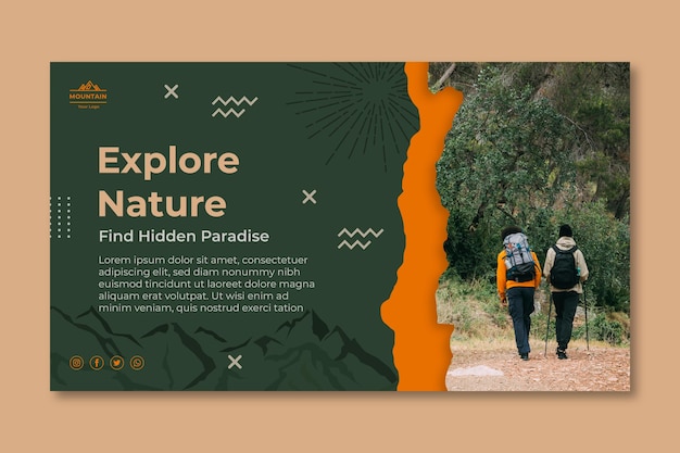 Hiking banner template