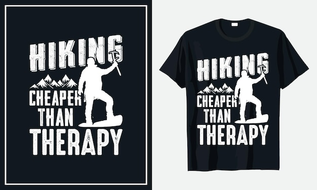 Hiking Cheaper Than Therapy premium vector