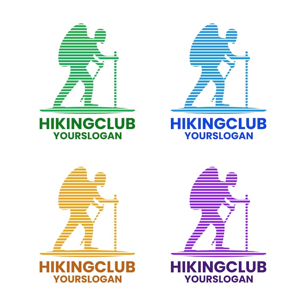 Hiking club colorful logo design