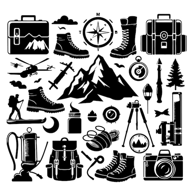 Hiking elements set