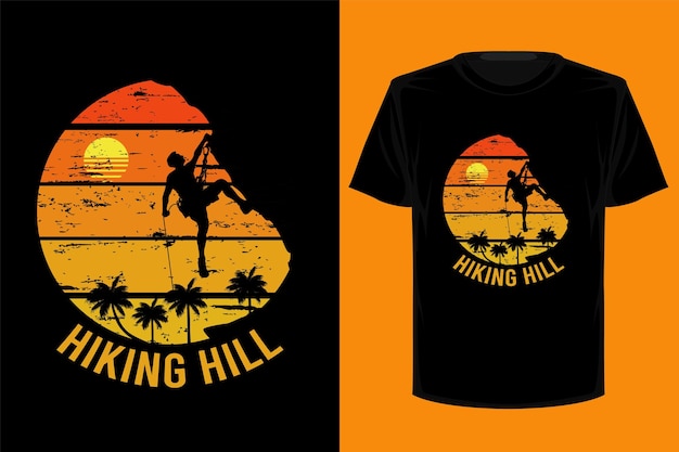 Hiking hill retro vintage t shirt design