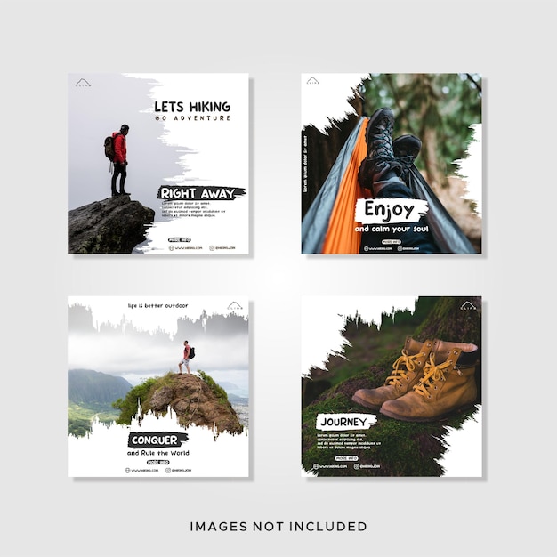 Vector hiking instagram post template