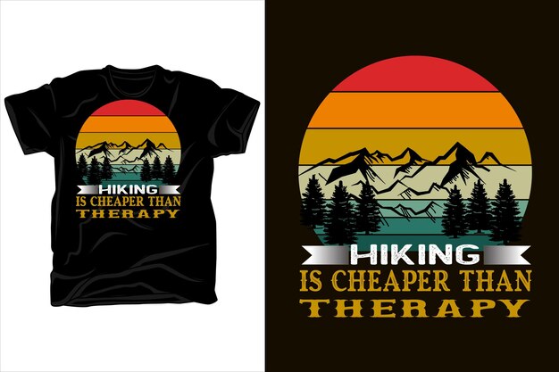 Vector hiking is cheaper than therapy t shirt design