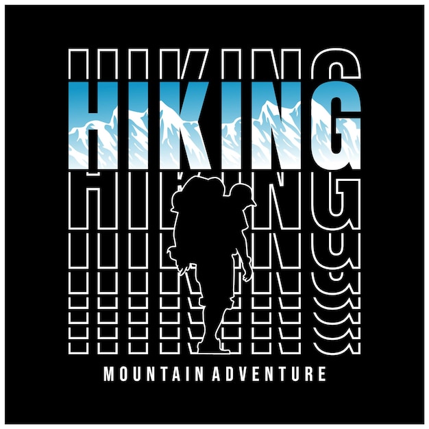 Hiking mountain adventure graphic t shirt vector illustration