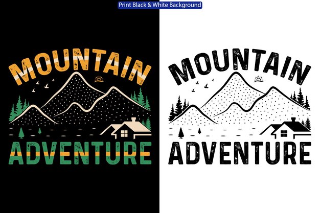 Hiking Mountain Motivational T-shirt Design vector. Use for T-Shirt, mugs, stickers, etc.