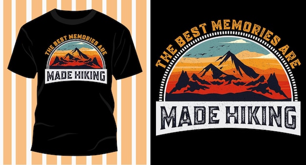 Hiking mountain tshirt design vector