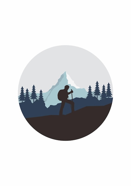 hiking mountain vector art