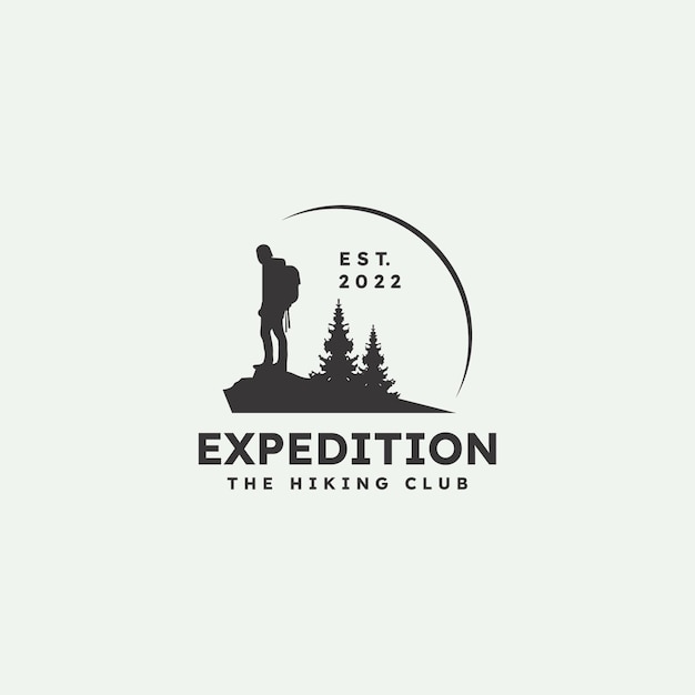 Hiking Outdoor Adventure logo vector design template