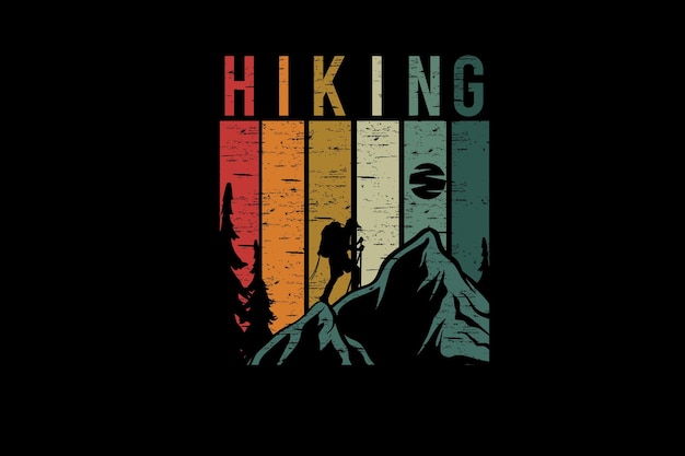 Hiking retro vintage landscape