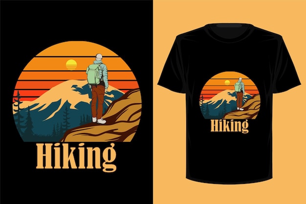 Hiking retro vintage t shirt design