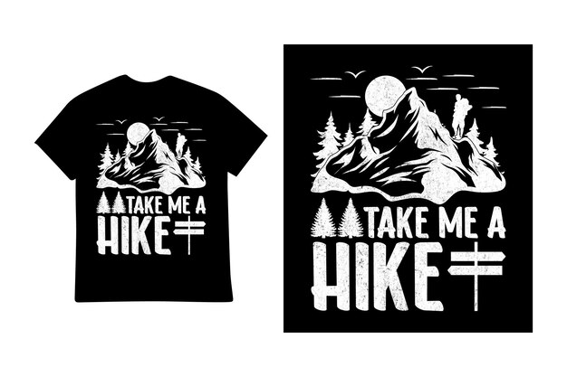 Vector hiking t shirt design illustration