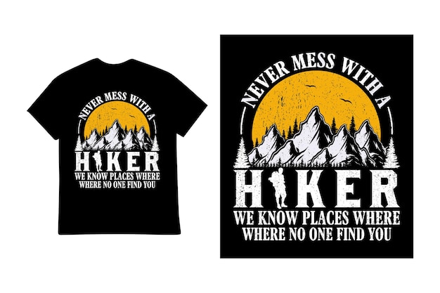 HIKING T SHIRT DESIGN ILLUSTRATION