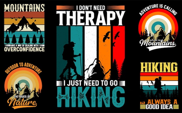 Hiking t shirt design for print on deman