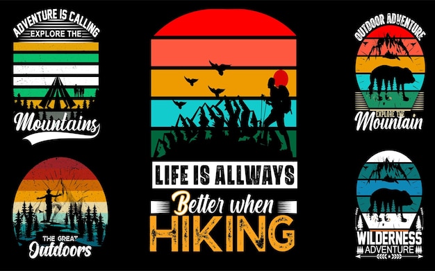 Hiking t shirt design print on demand