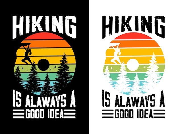 Hiking t shirt design retro vintage t shirt