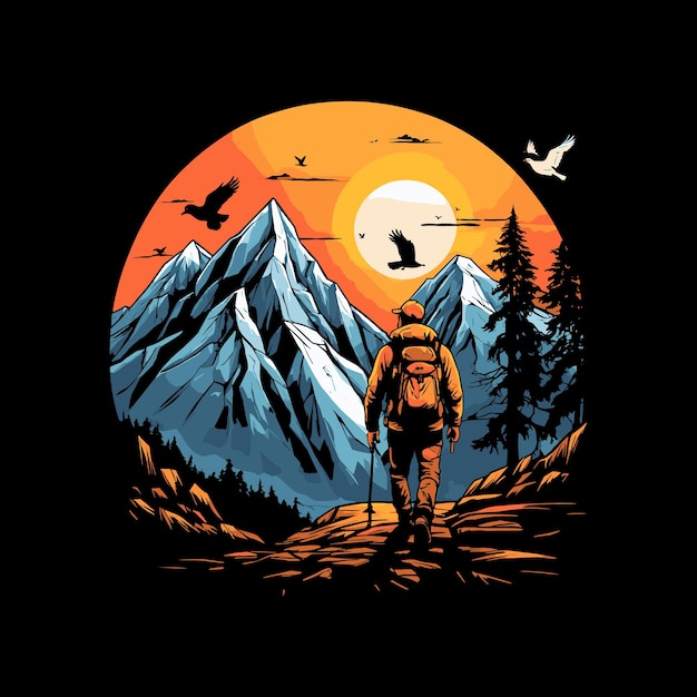 hiking t shirt design