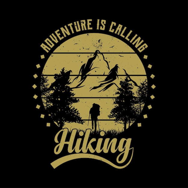 Vector hiking t shirt design