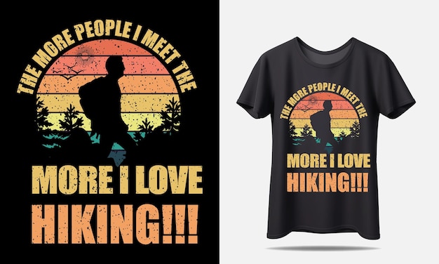 Hiking t-shirt or retro t-shirt design