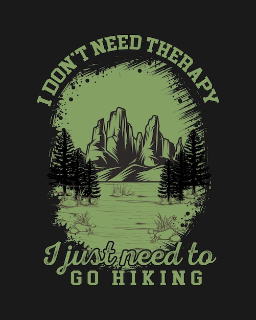 Hiking Tshirt Design Hiking adventure tee Hiking tee Hiking art illustration