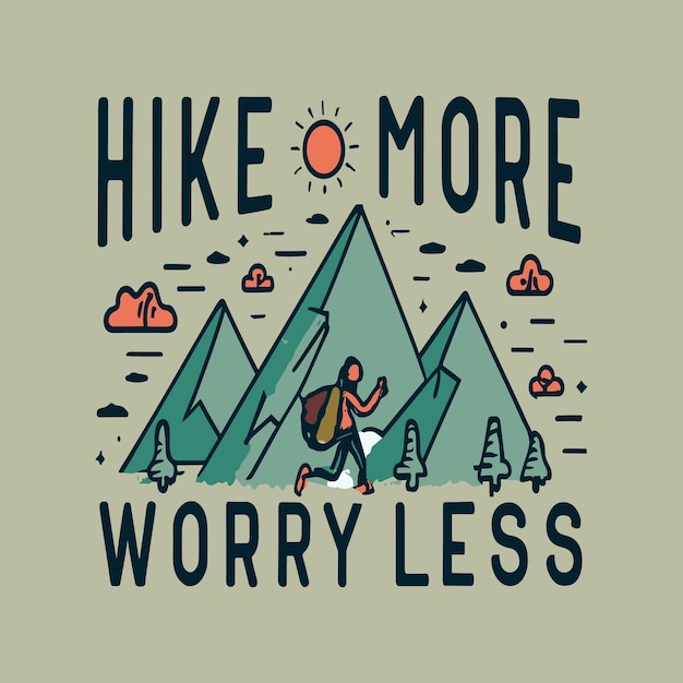 Hiking Tshirt design template Hiking tshirt vector illustration