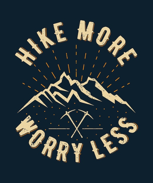 Vector hiking tshirt design vector