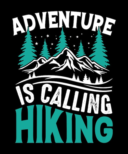 Hiking typography tshirt design adventure graphic element