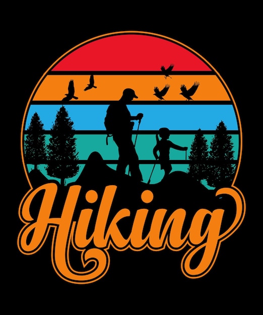 HIKING VECTOR READY TSHIRT DESIGN