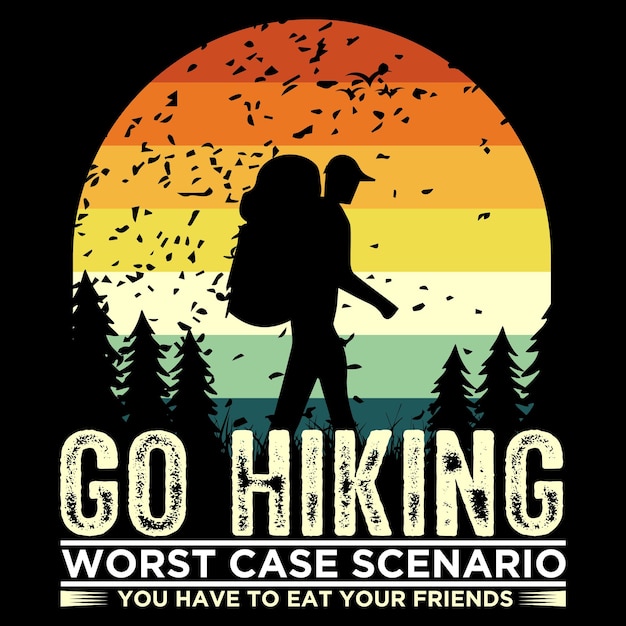 Hiking  Vintage T-shirt design