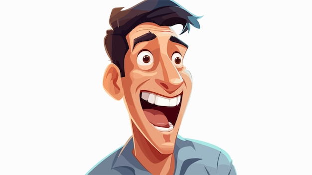 Hilarious Cartoon Man Laughing Vector Illustration