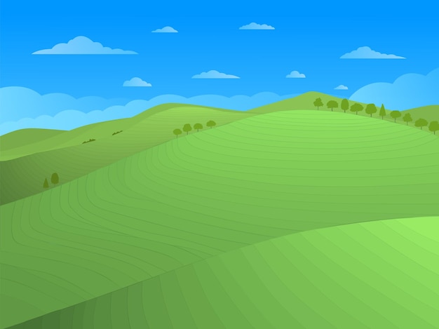 Vector hill background landscape vector illustration