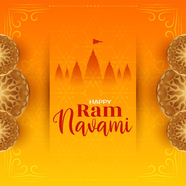 Vector hindu cultural festival ram navami celebration background