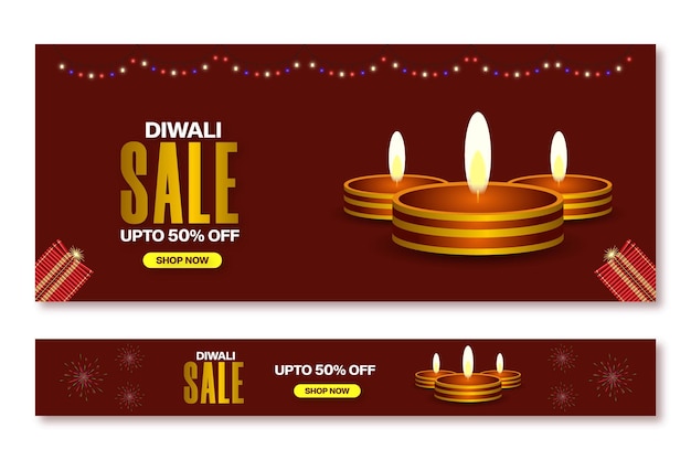 Hindu festival diwali box pattern banner with diya or lamp elements social media post