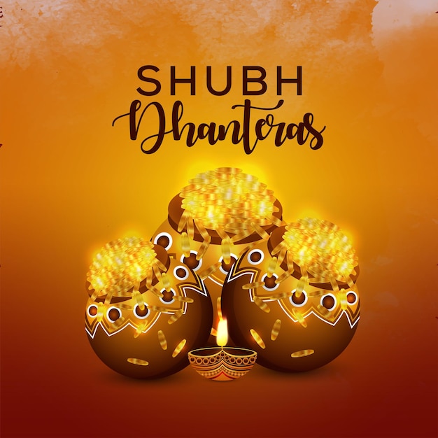 Hindu festival happy dhanteras celebration card