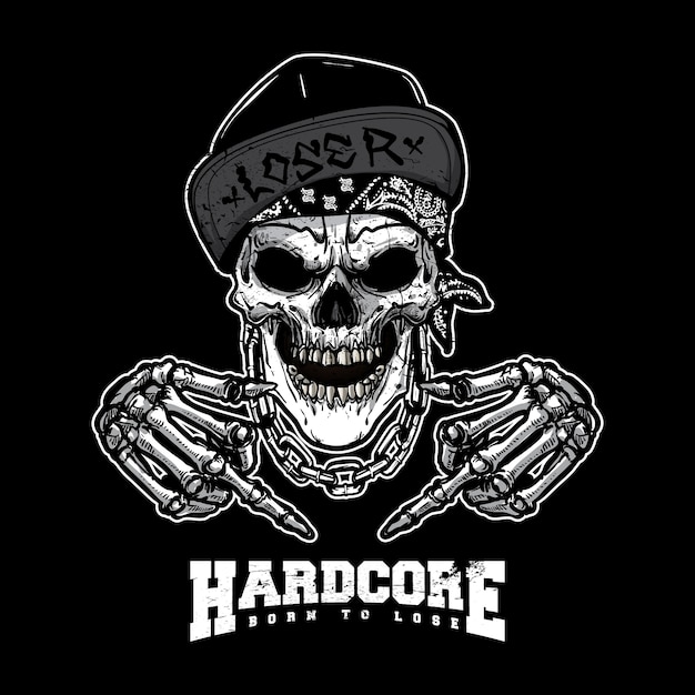 hip hop skull gangsta