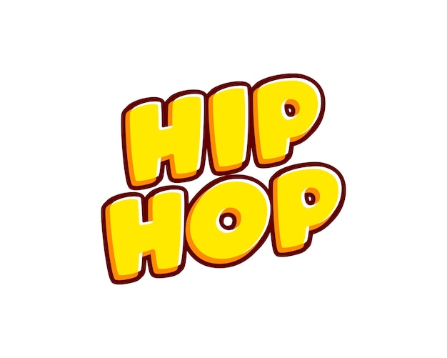 Hip Hop style of music phrase lettering isolated on white colourful text effect design vector Text or inscriptions in English The modern and creative design has red orange yellow colors