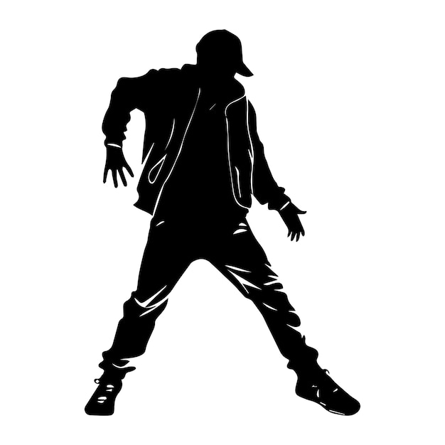 hiphop dancer silhouette illustration