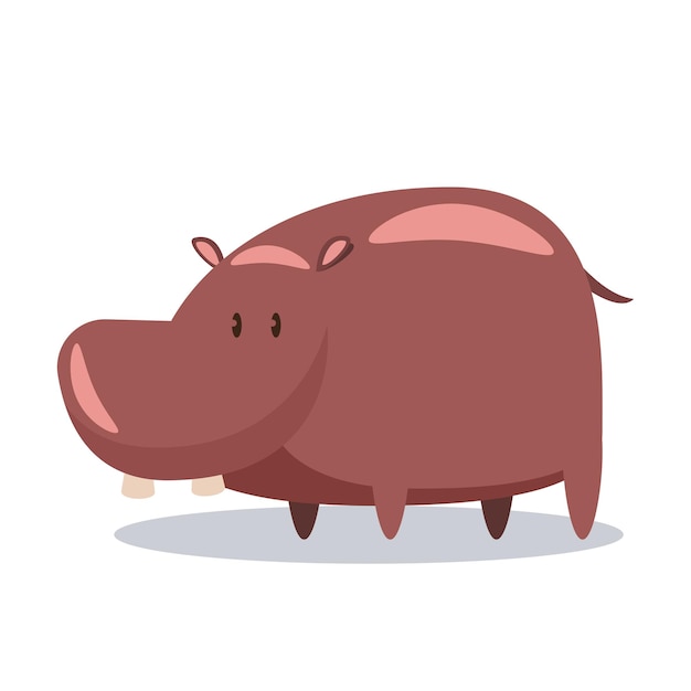 hippo cartoon character vector illustration