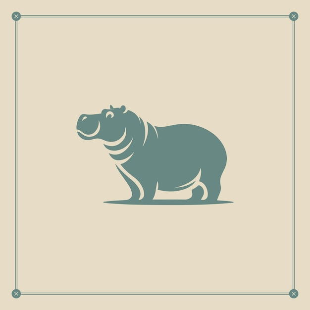 hippo silhouette logo illustration