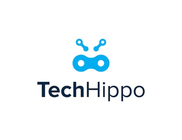 hippo for technology industry simple sleek creative geometric modern logo design