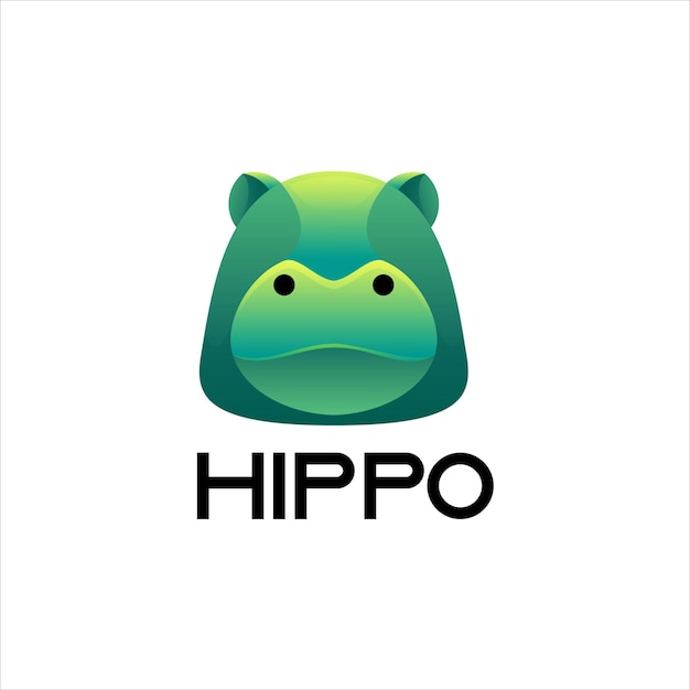 Hippo vector logo colorful gradient illustration