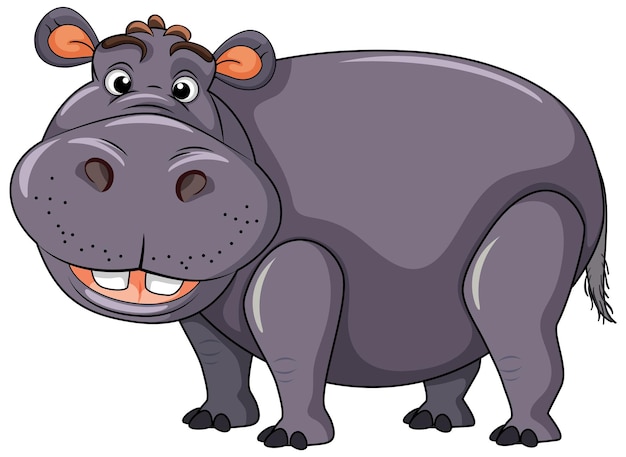 Hippopotamus In Cartoon Style