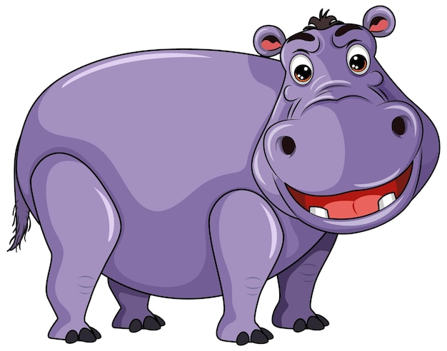 Hippopotamus In Cartoon Style